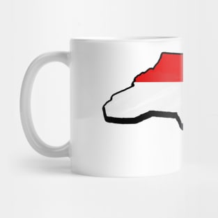 Red, White, and Blue North Carolina Outline Mug